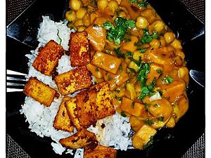 Indisches Süßkartoffel-Kichererbsen-Curry (vegan)