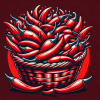 DALL·E 2024-01-29 22.02.24 - A vector graphic design featuring a basket full of chili peppers,...png