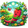 DALL·E 2024-01-29 21.55.02 - A spring-themed logo design for the 'Hot-Pain Chili Forum', witho...png