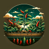 DALL·E 2024-01-29 21.43.10 - A vector graphic design focused on chili cultivation for a chili ...png