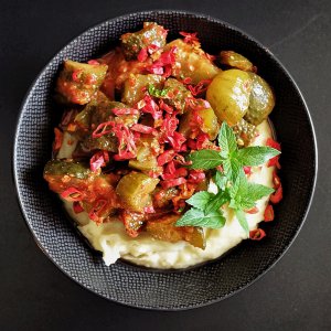 Kartoffelbrei + Gurkenkimchi