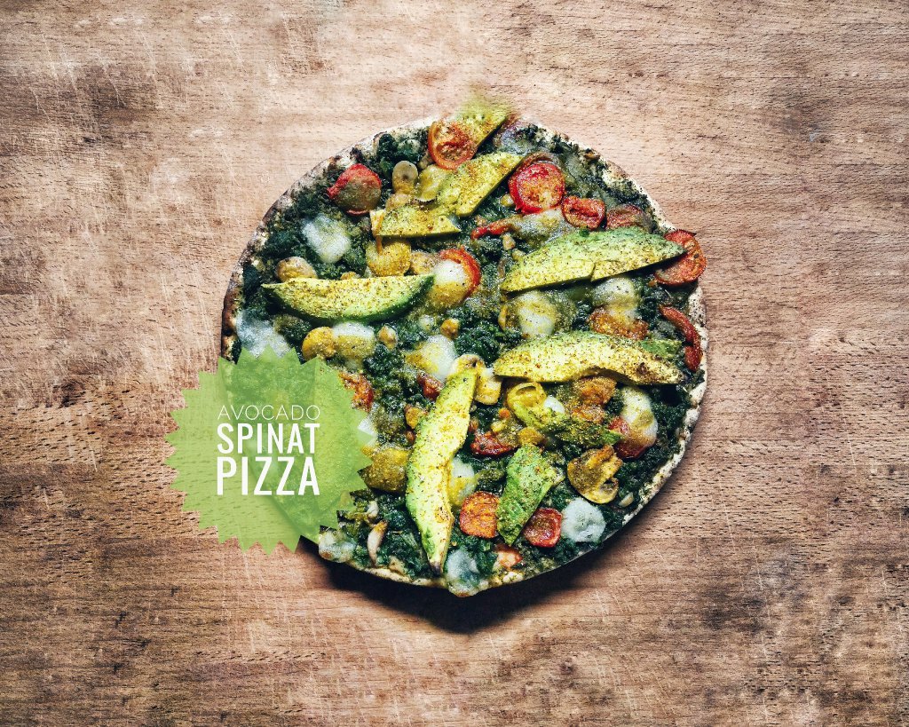 Avocado Spinat Pizza