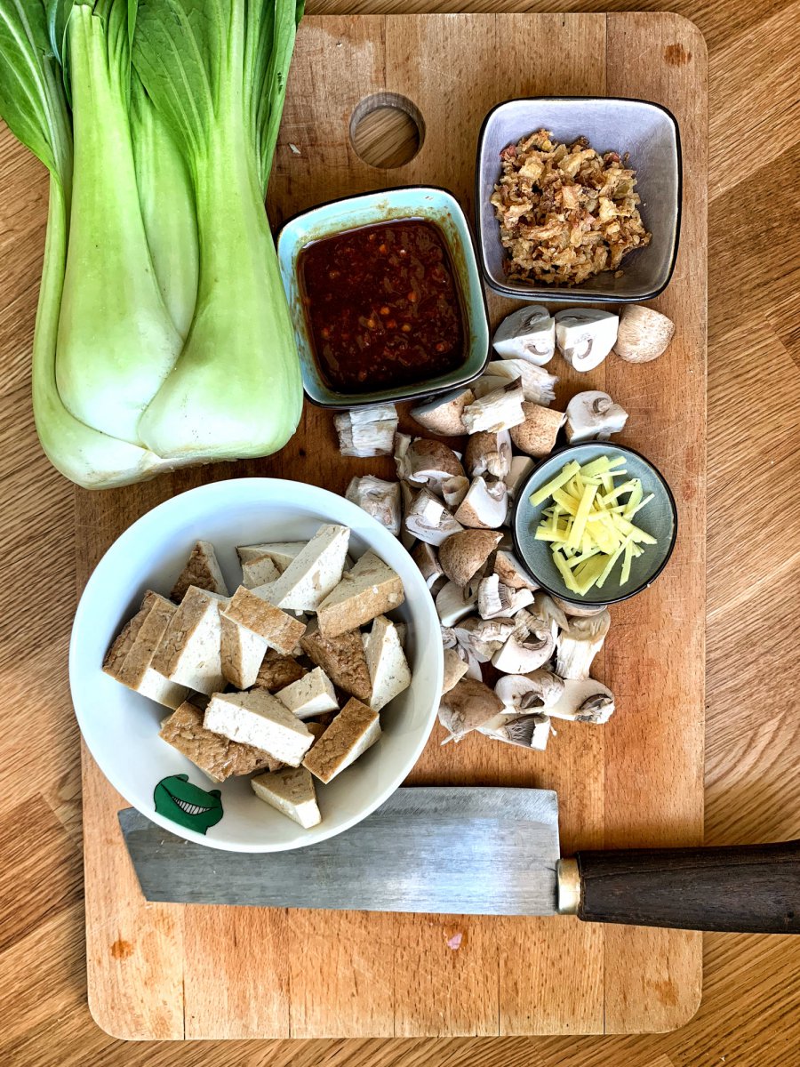 Pak Choi + fritt. Tofu